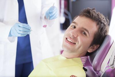 A man getting a dental cleaning